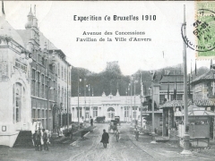 Bruxelles Exposition 1910 Avenue des Concessions Pavillon de la Ville d'Anvers