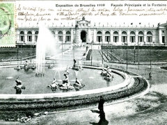 Bruxelles Exposition 1910 Facade Principale et la Fontaine