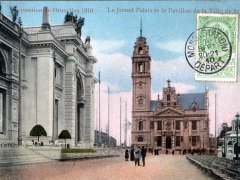 Bruxelles Exposition 1910 Le Grand Palais et le Pavillon de la Ville de Bruxelles