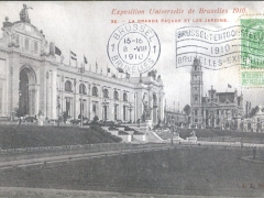 Bruxelles Exposition 1910 la grande Facade et le Jardins