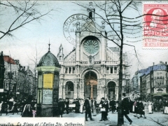 Bruxelles Le Place et l'Eglise Ste Catherine