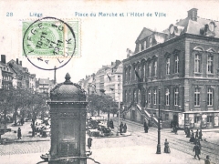 Liege Place du Marche et l'Hotel de Ville