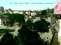 Liege Place du Theatre Eglises Saint Martin et Sainte Croix
