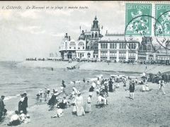 Ostende Le Kursaal et la plage a marde haute