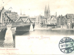 Bremen Gruss aus grosse Weserbrücke