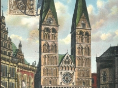 Bremen Marktplatz mit Rathaus Dom Börse