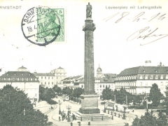 Darmstadt Louisenplatz mit Ludwigssäule