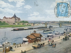 Dresden Blick nach der Carolabrücke