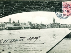 Frankfurt Main Blick auf Stadt von der Untermainbrücke aus