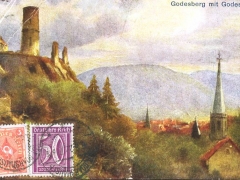 Godesberg mit Godesburg Künstlerkarte