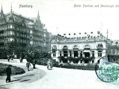 Hamburg Alster Pavillon und Hamburger Hof