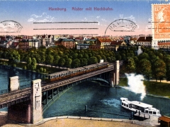 Hamburg Alster mit Hochbahn