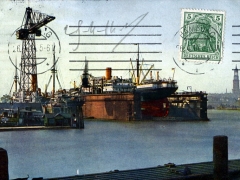 Hamburg Dampfer Rhaetia im Dock