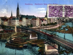 Hamburg Hochbahn über dem Hafen