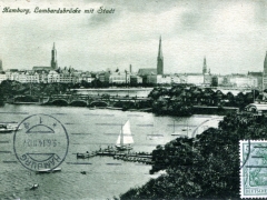 Hamburg Lombardsbrücke mit Stadt