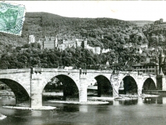 Heidelberg das Schloss von jenseits der Brücker