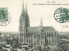 Köln Dom Südseite vom Rathausturm gesehen