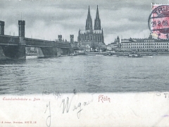 Köln Eisenbahnbrücke und Dom