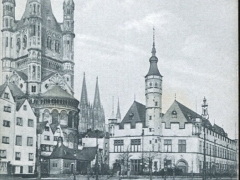 Köln a Rh St Martinskirche mit Dom u Stapelhaus