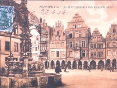 Münster i W Lambertusbrunnen und Prinzipalmarkt