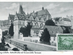 Marburg a d Lahn Lahnbrücke mit Universittätsterrassen