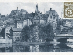 Marburg a d Lahn Lahnpartie mit Blick auf Universität und Schloss