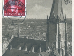 Marburg an der Lahn Blick vom Schloss aud die lutherische Kirche