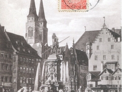 Nürnberg Marktplatz Neptun und Schöner Brunnen