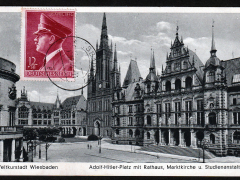 Wiesbaden-Adolf-Hitle-Platz-mit-Rathaus-Marktkirche-u-Studienanstalt-50029