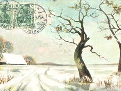 Winterlandschaft Künstlerkarte