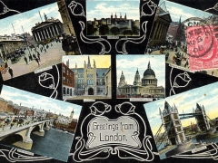 London Greetings from Mehrbildkarte