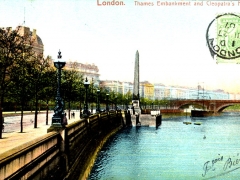 London Thames Embankment and Cleoptatra's Needle