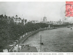London Thames Embankment and St Paul's from Waterloo Bridge