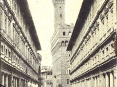 Firenze Il Portico degli Uffizi e il Palazzo Vecchio