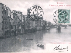 Firenze L'Arno e il ponte S Trinita