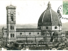 Firenze La Cattedrale vista in panorama di sopra ad Or S Michele