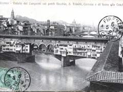 Firenze Veduta dei Lungarni coi ponti Vecchio