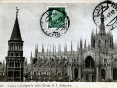 Milano Duomo e Campanile della Chiesa di S Gottardo