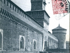 Milano Il Castello Cortina merlata Torre del Filarete e Torrione est