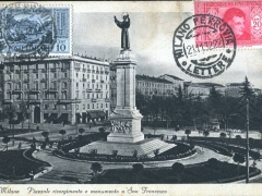 Milano Piazzale risorgimento e monumento a San Francesco