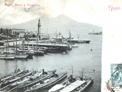 Napoli Porto Faro e Vesuvio