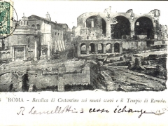 Roma Basilica di Costantino coi nuovi scavi e il Tempio di Romolo