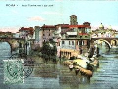 Roma Isola Tiberina con l due ponti