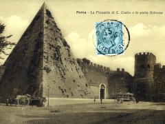 Roma La Piramide di C Cestio e la porta Ostiense