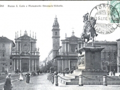 Torino Piazza S Carlo e Monumento Emanuele Filiberto