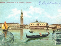 Venezia Panorama da S Giorgio e Gondola