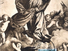Venezia R Accad di Belle Arti Dettaglio del quadro la Vergine Assunta in Cielo Tiziano