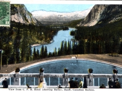 Banff View from C P R Hotel showing Baths