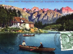 Rittenbergbahn Wolfsgrubensee mit Cafe Waldfriede geben die Dolomiten