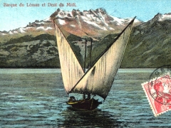 Barque du Leman et la Dent du Midi